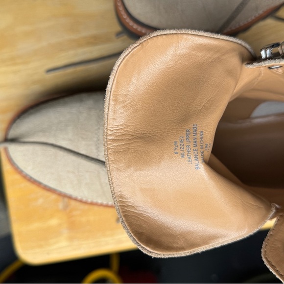 Marc Fisher Tan Crocodile-Embossed Ankle Boots - Picture 6 of 12